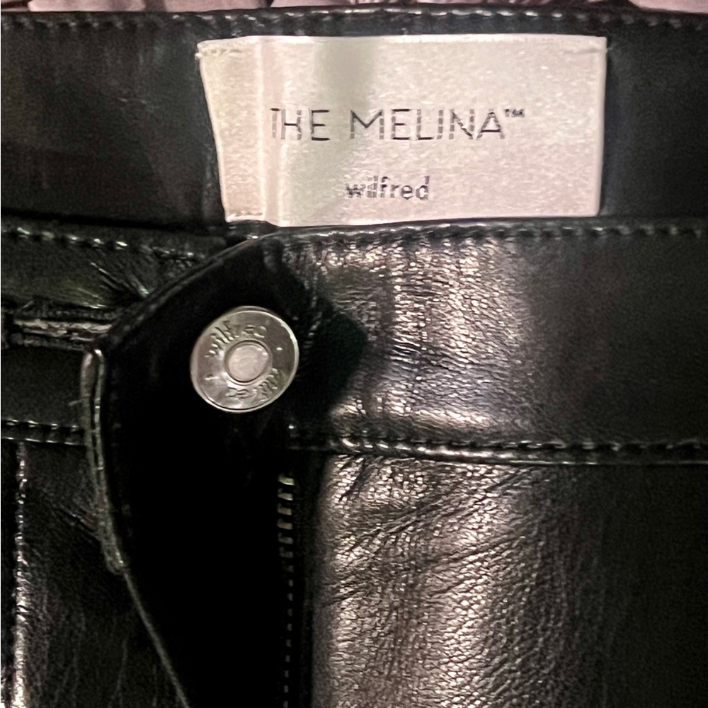 Faux black leather pants for her